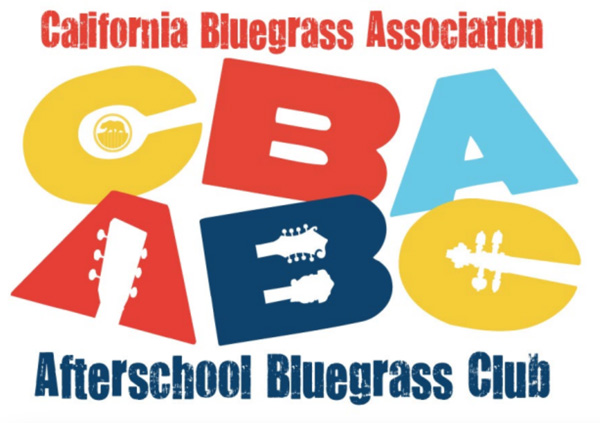 CBA-ABC-temp-logo Logo for the California Bluegrass Association Afterschool Bluegrass Club with stylized letters and bluegrass instrument graphics.
